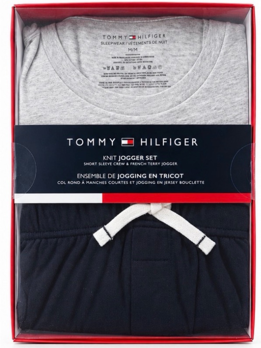 Tommy Hilfiger Men's Knit Jogger Set Size M 32-34 Gray Navy New in Box